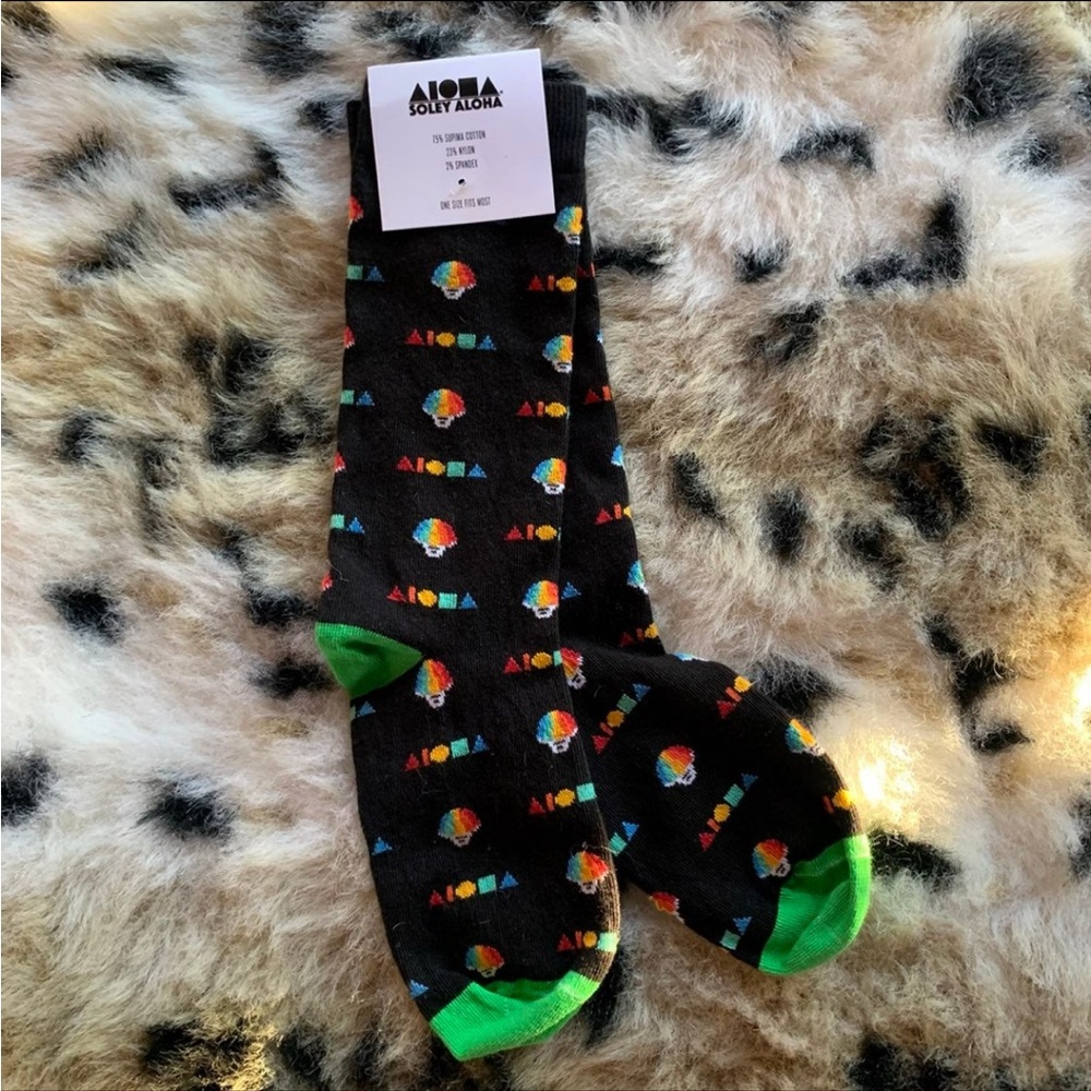Soley Aloha Shave Ice Socks Hawaii Black Paia Boutique Maui
